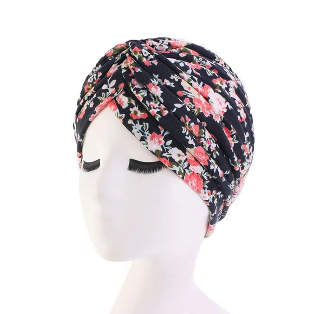 Hot Sale Ethnic Style Lady Turban Hat Print Indian Cap High Quality Muslim Sleep Bonnet For Women