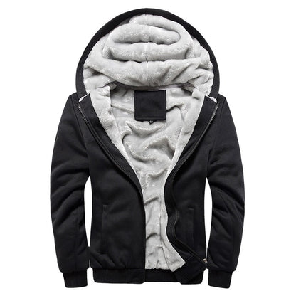 Men's Sweater Hooded Autumn And Winter Clothes Baseball Uniform Korean Sports Velvet Thickened Coat