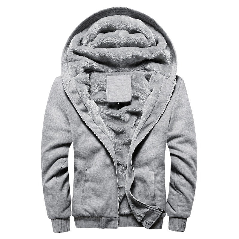 Men's Sweater Hooded Autumn And Winter Clothes Baseball Uniform Korean Sports Velvet Thickened Coat