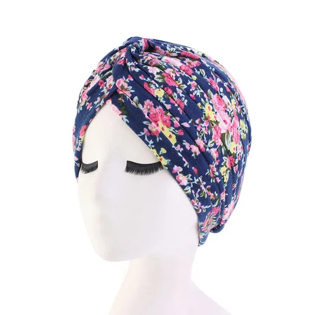 Hot Sale Ethnic Style Lady Turban Hat Print Indian Cap High Quality Muslim Sleep Bonnet For Women