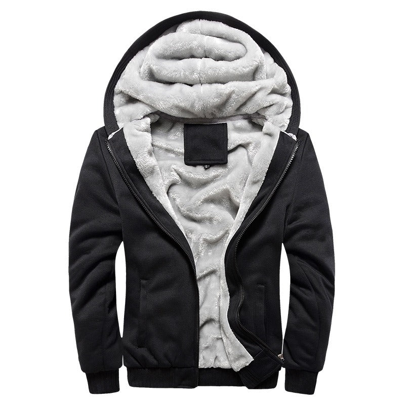 Men's Sweater Hooded Autumn And Winter Clothes Baseball Uniform Korean Sports Velvet Thickened Coat