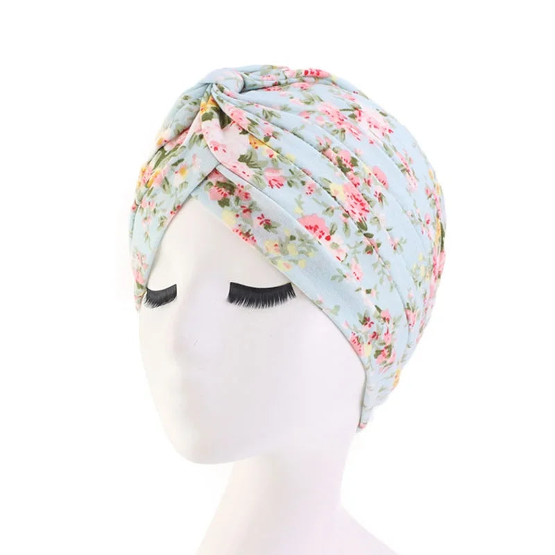 Hot Sale Ethnic Style Lady Turban Hat Print Indian Cap High Quality Muslim Sleep Bonnet For Women