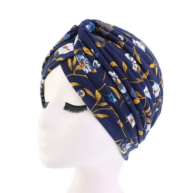 Hot Sale Ethnic Style Lady Turban Hat Print Indian Cap High Quality Muslim Sleep Bonnet For Women