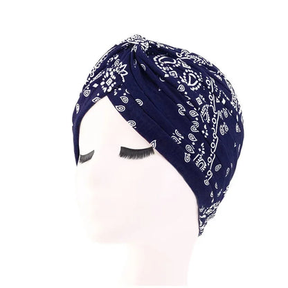 Hot Sale Ethnic Style Lady Turban Hat Print Indian Cap High Quality Muslim Sleep Bonnet For Women