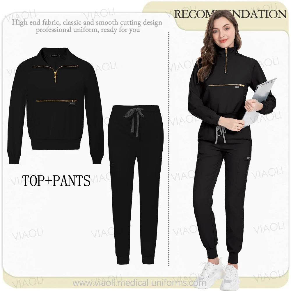 New Hospital Jacket Surgery Pants Long Sleeve Jogging Suits Medical Uniforms Women Scrubs Set Nurses Accessories Beauty Workwear