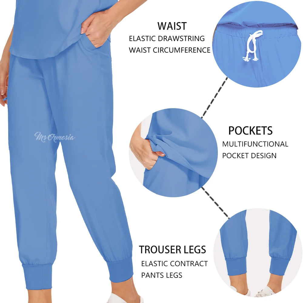 Nurse Uniforms Medical Scrubs Set Hospital Surgery Overalls Beauty Salon Spa Workwear Clinical Dentist Work Quick Dry Soft Suit