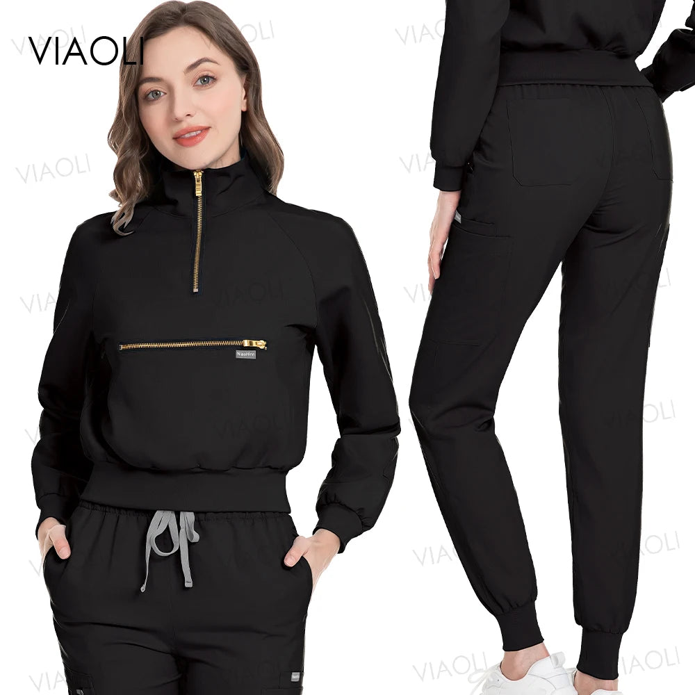New Hospital Jacket Surgery Pants Long Sleeve Jogging Suits Medical Uniforms Women Scrubs Set Nurses Accessories Beauty Workwear