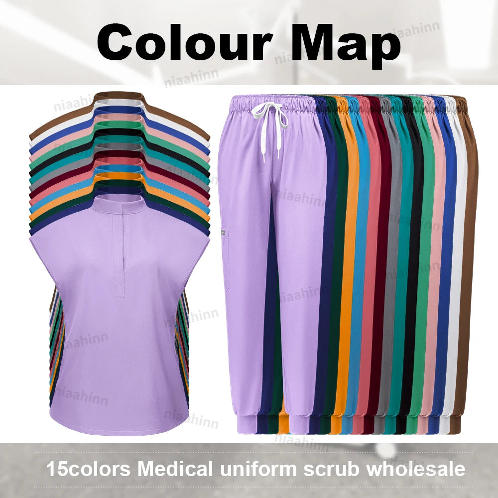 Jogger Sets Hospital Wholesale Scrubs Uniforms Nurse Short Sleeve Nursing Scrubs Women Stylish Medical Scrubs Uniforms Work Wear